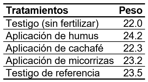 Peso de 1000 semillas (g).